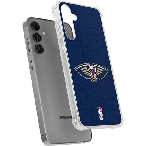 NBA New Orleans Pelicans Distressed Galaxy S24 Plus Clear Case